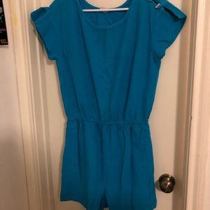 Florida Drawstrings Teal Beach Romper
